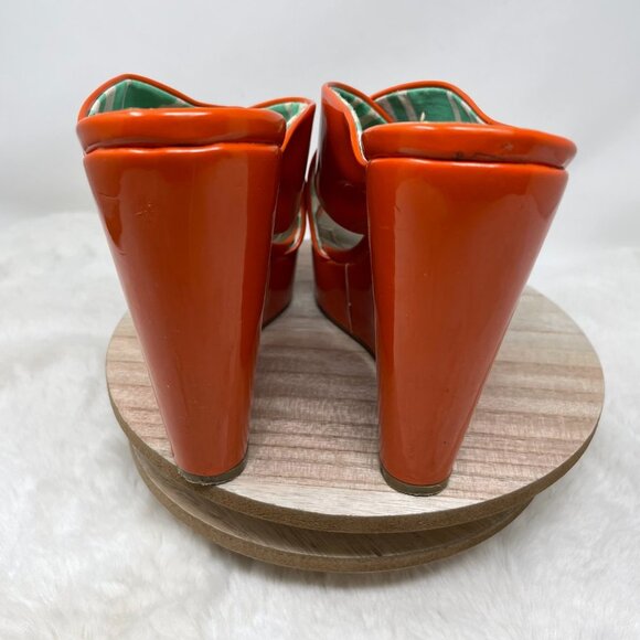 BCBGeneration patent leather orange wedges 6.5 2010 vibes - Picture 5 of 8
